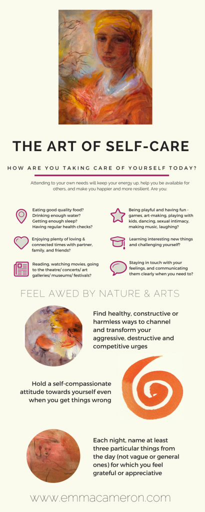 infographic about self-care by Emma Cameron