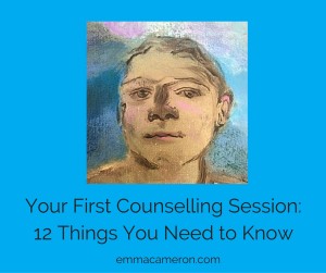 Your First Counselling Session: 12 Things You Need to Know. Painting of face ©Emma Cameron 2016