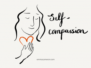 Person feeling self-compassion