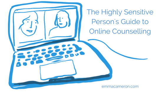 Illustration of laptop computer Highly Sensitive Person's Guide to Online Counselling